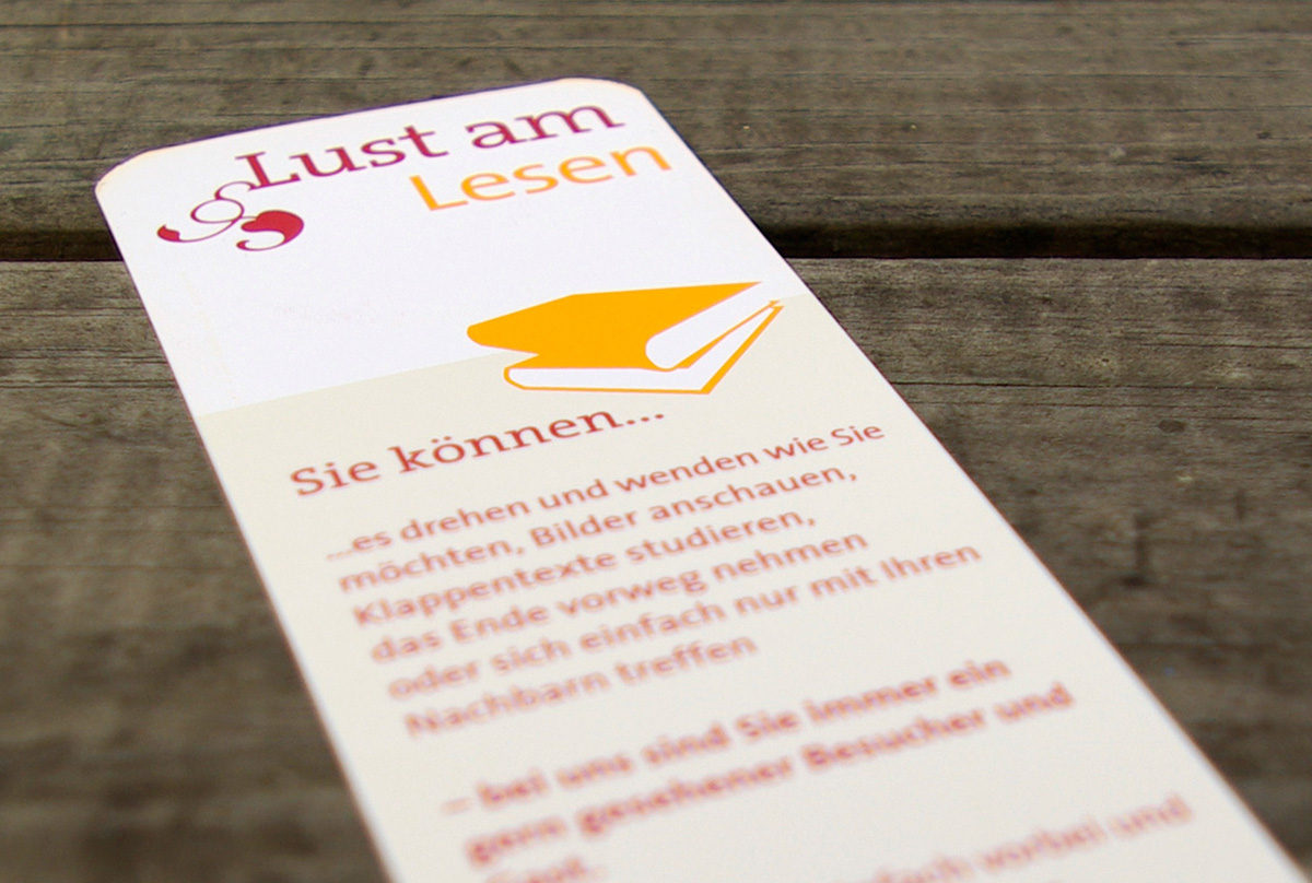 Print, Logo, Buchhandlung, Logo, CI, Lesezeichen, Block, Visitenkarte, Grafik
